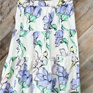 a new day White Maxi Skirt with Lavender Floral Print